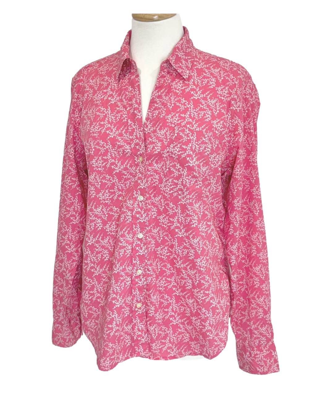 Gap pink and white floral shirt
